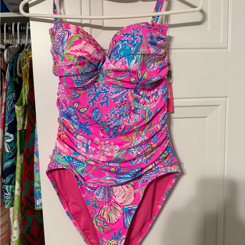 NWT Lilly Pulitzer Flamenco One Piece in Pink Isle Shell Me Something Good